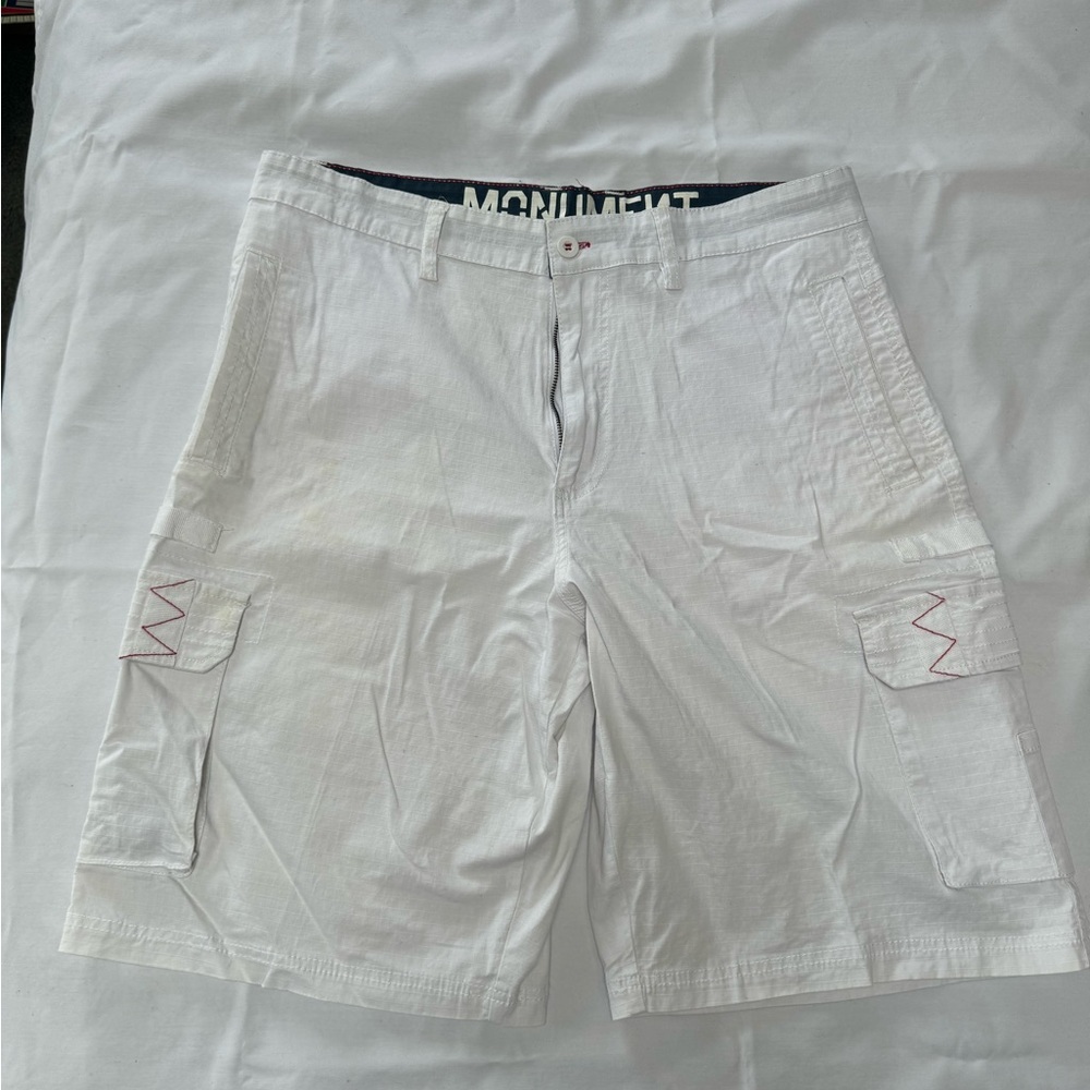 White cargo shorts